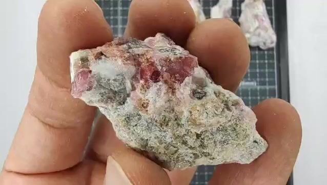 Video de Espécimen Único: 204 gr Granate Rosa de Coahuila (5 pz) - Minerales de Colección