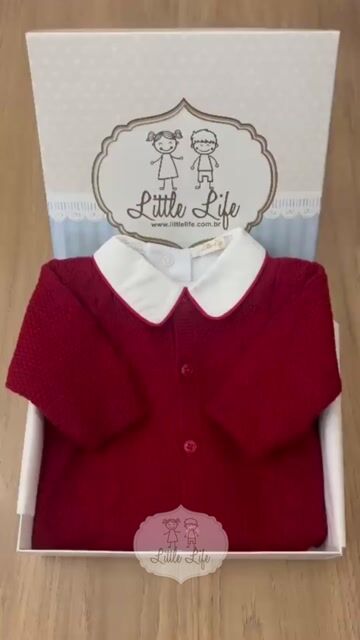 Video de Kit Macacão Tricot + Body Golinha Vermelho e Caixa de Presente