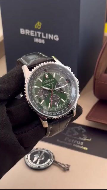 Video de Breitling Navitimer 47mm - AÇO/MOSTRADOR VERDE - COURO