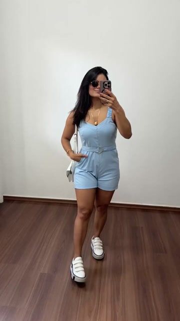 Vídeo de Macaquinho Alfaiataria Sensorial Alça Elástico Faixa Cinto Drica Azul Bebê