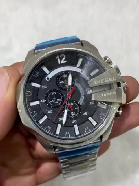 Vídeo de Mega Chief Prata Preto Vermelho Linha Premium Cronógrafo