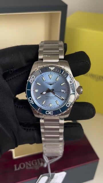 Vídeo de Relogio Longines HydroConquest Azul Claro Automático Masculino modelo novo 2026