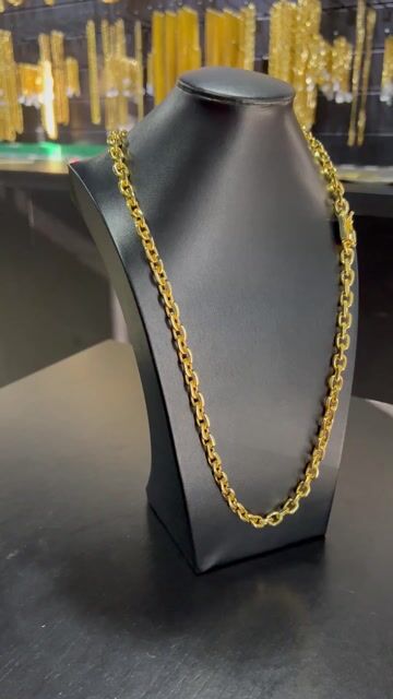 Vídeo de Cordão Cadeado 8mm Banhado A Ouro 18K Premium