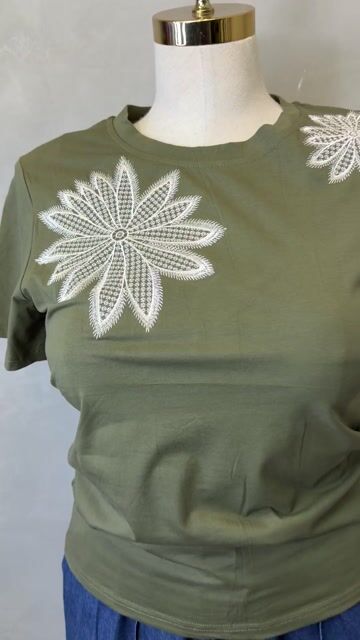 Video de T-shirt Bordada Floral em Algodão Cod:5037