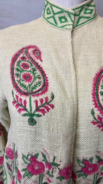 Video de Casaco de tear com estampa block Print Cod:10-rosa