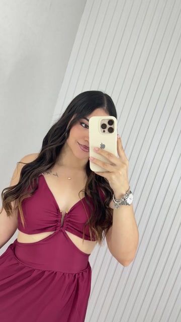 Video de Vestido Eduarda estampa vinho