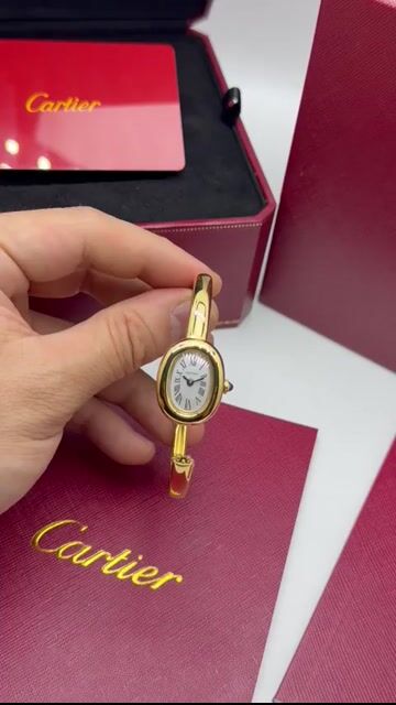 Video de Cartier Baignoire 24mm - AÇO DOURADO/MOSTRADOR BRANCO