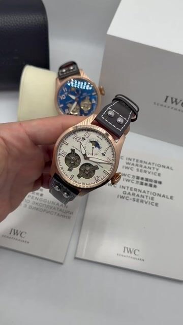 Video de IWC Tourbillon 43mm - AÇO ROSE/MOSTRADOR BRANCO - COURO