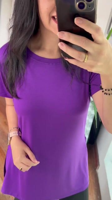 Vídeo de Camiseta Longline Alongada Vestleg Feminina Violeta - Edição Limitada