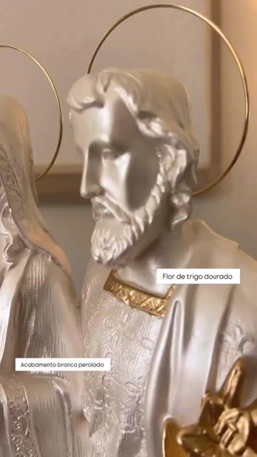 Video de Sagrada Família 55cm Branco Perolado Resplendor