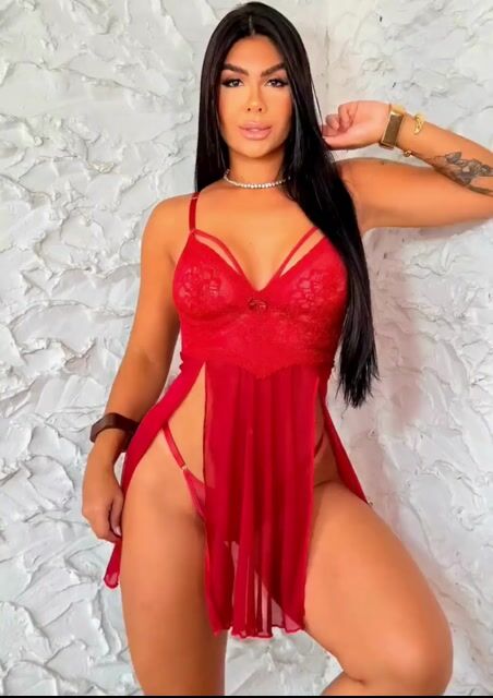 Video de CAMISOLA LINGERIE SEXY RECORTE ATREVIDA VERMELHO