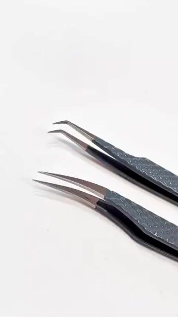 Video de Kit 3 Pinças Extensão de Cílios Profissional Alta Precisão Cinza