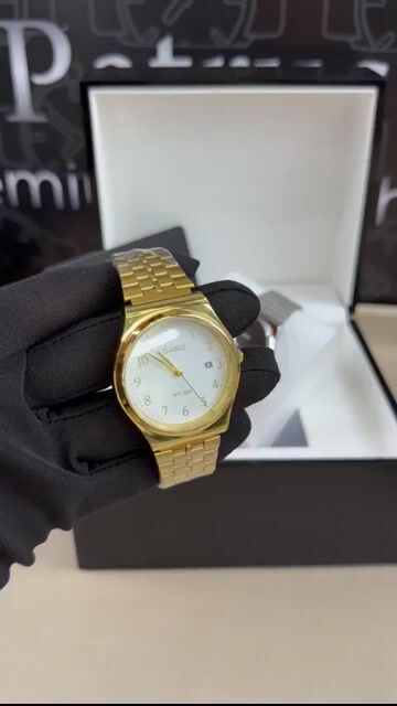 Video de Casio 36mm - AÇO DOURADO/MOSTRADOR BRANCO