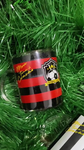 Video de Caneca de Time de Futebol 320ml em Vidro Estampada com Alça