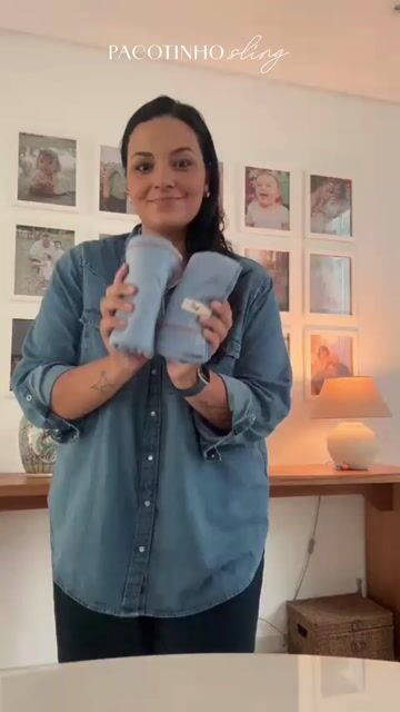 Video de sling prático algodão orgânico - azul Vic