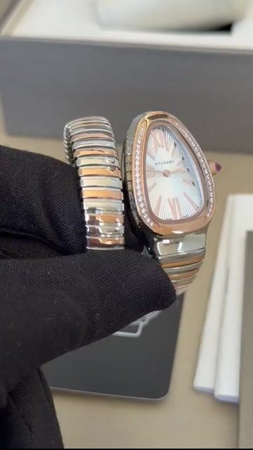 Video de Bvlgari Serpenti Tubogas 23mm - AÇO COM ROSE/MOSTRADOR BRANCO