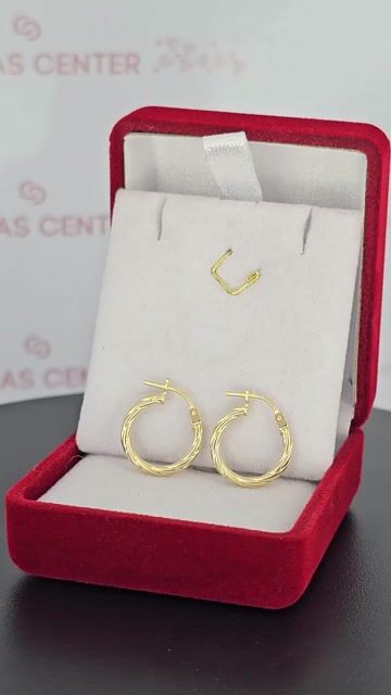 Video de Aros Oro 18k Facetado Italiano - 0.9 Gr 10 Mm Oi - C2382