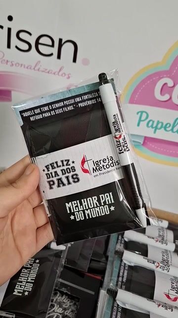 Vídeo de 5 Kit Porta Cartão Personalizado + Caneta Personalizada - Dia dos Pais