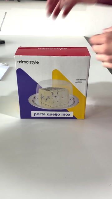 Video de Porta Queijo Inox com Tampa Acrílica 21 cm Mimo Style