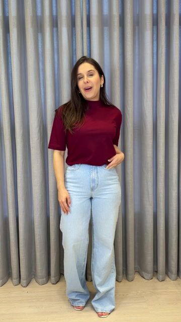 Vídeo de Calça Jeans Feminina Wide Leg Clara DZ21308