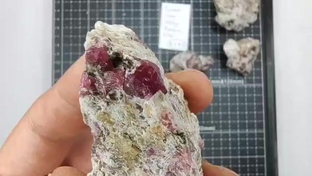 Video de 203 gr Granate Rosa de Coahuila (4 pz) - Minerales de Colección