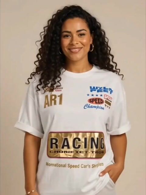 Video de T-shirt Racing - Branca