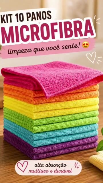 Vídeo de Kit até 10 Pano Microfibra 55x35cm Limpa Carro Vidro Prato Pia Limpeza Flanela Multiuso