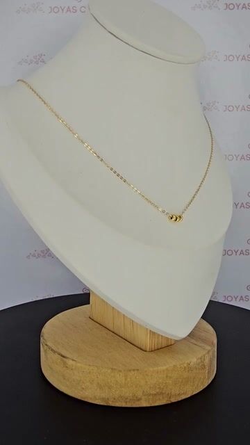 Video de Collar 3 Donas Oro 18k 40 Cm A 45 Cm 1.2 Gr Oi - C2237