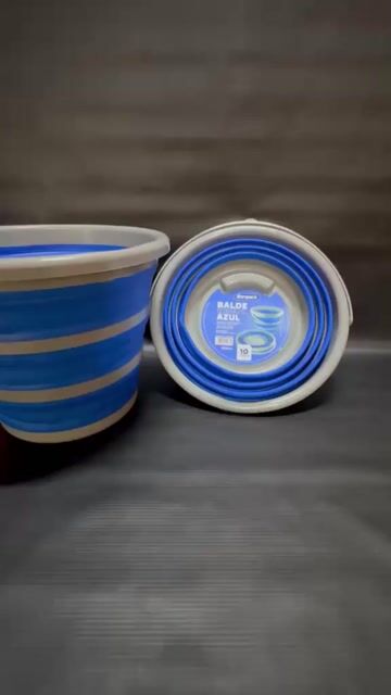 Vídeo de Balde Dobrável Retrátil 10 Litros Bompack - Silicone Reforçado