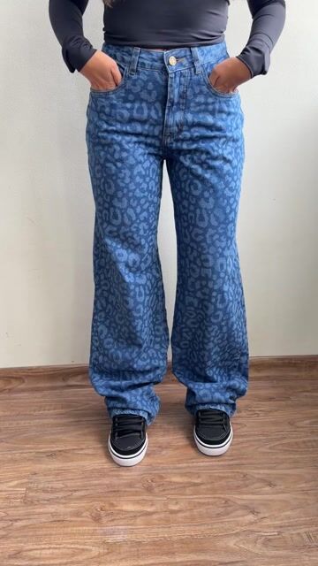 Video de Calça Wid Leg Onça Jeans Azul