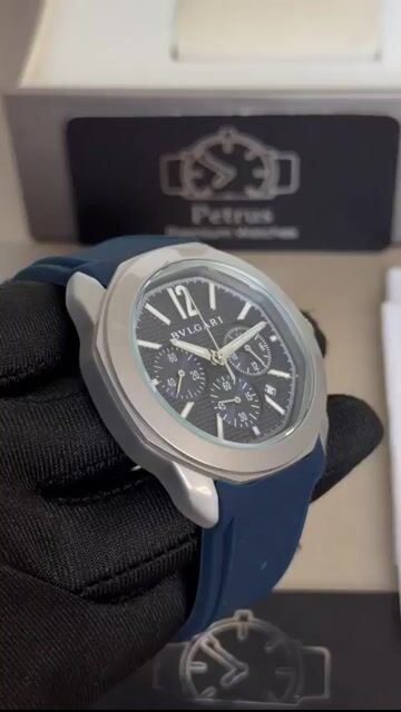 Video de Bvlgari Octo Roma 42mm - AÇO/MOSTRADOR AZUL - SILICONE