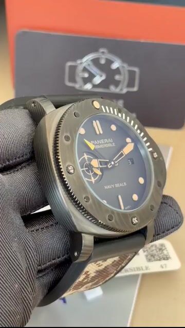 Video de Panerai Submersible GMT Navy SEALS 47mm - AÇO BLACK/MOSTRADOR PRETO - SILICONE