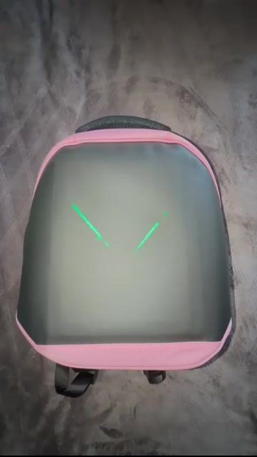 Video de Mochila LED Dinámica con Control por App, Pantalla de 64x64 Píxeles Personalizable, Diseño Compacto de 26x12x30 cm para Viajes y Exteriores (ROSA)