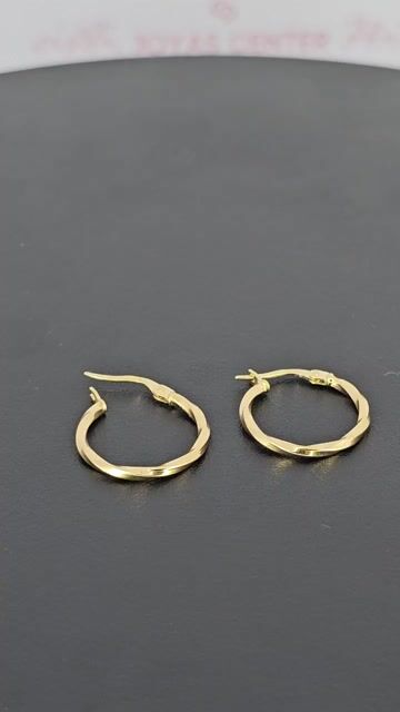 Video de Aros Oro 18k Italianos Facetados 18 Mm Diametro 1 Gr C2138