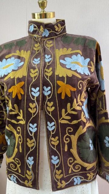 Video de Casaco veludo Boho Cod:J-14 marrom/ azul