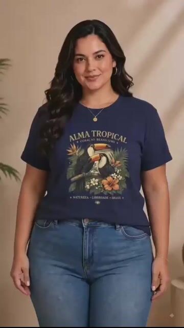 Vídeo de Panda T-shirt Moda Feminina Plus Size