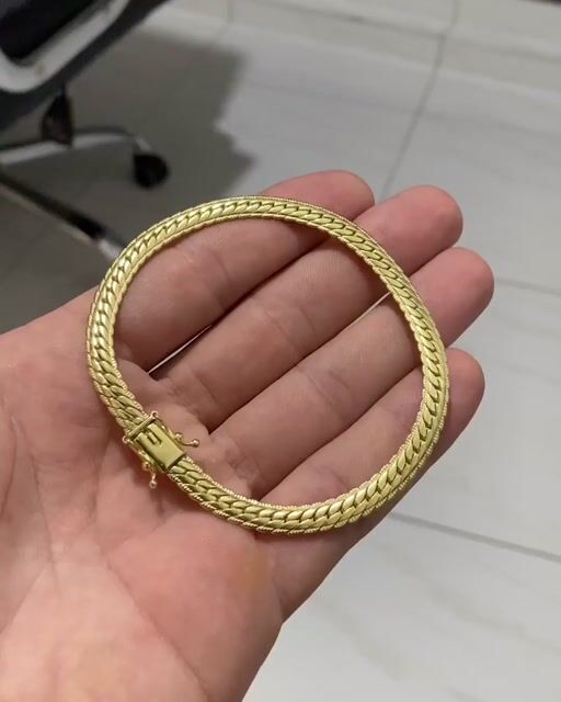 Vídeo de PULSEIRA CUBANA CHAPADA 6MM - 21CM (MOEDA ANTIGA)