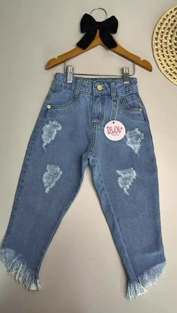 Vídeo de Calça Jeans Infantil Diagonal Feminina Destroyed Modinha Mini Diva