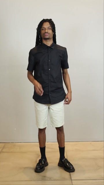 Vídeo de Camisa Manga Curta Masculina Slim Office