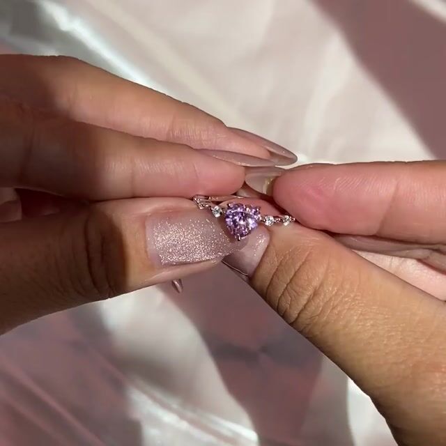 Video de Anel Tati · Prata 925 · Coração Rosa · Solitário