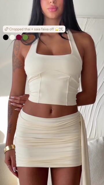 Vídeo de Cropped Feminino thais Premium frente única