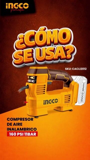 Video de Compresor Inalámbrico Para Auto 20v Dual Digital Ingco