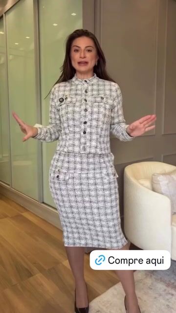 Vídeo de Conjunto Tweed Botões