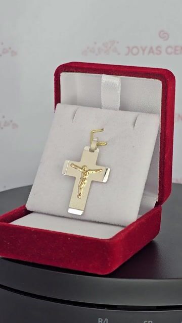 Video de Dije Cruz Plata Oro Con Cristo Relieve 20x30 Mm Mrt - C2401