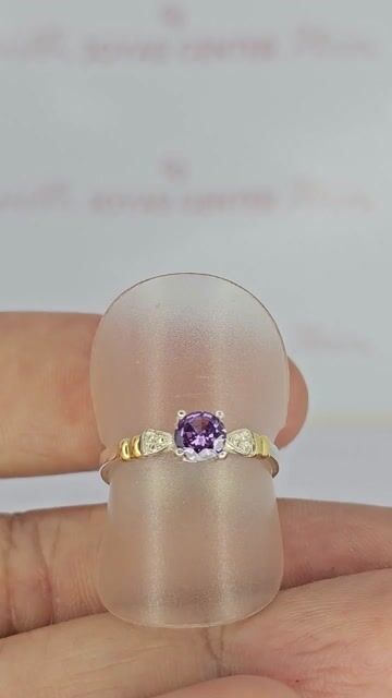 Video de Cintillo Plata Y Oro Amarillo Con Piedra Violeta Mrt - C2291