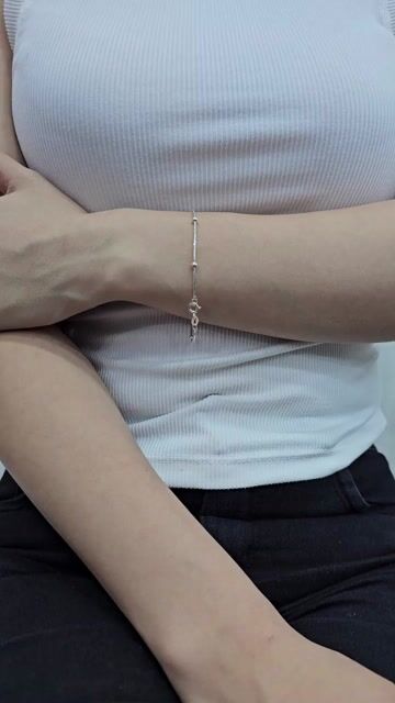 Video de Pulsera Plata 925 Cola De Raton Con Bolitas 18 Cm C1998 Plateado 5.7 Cm 18 Cm