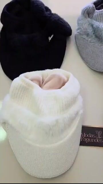 Video de Viseira Boné Forrada C/ Proteção de Orelha Lã Inverno Quente