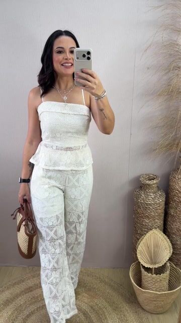 Video de Conjunto de renda calça e blusa Cod:0510