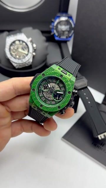 Video de Hublot Big Bang 43mm - FIBRA DE CARBONO VERDE/MOSTRADOR SKELETON - SILICONE