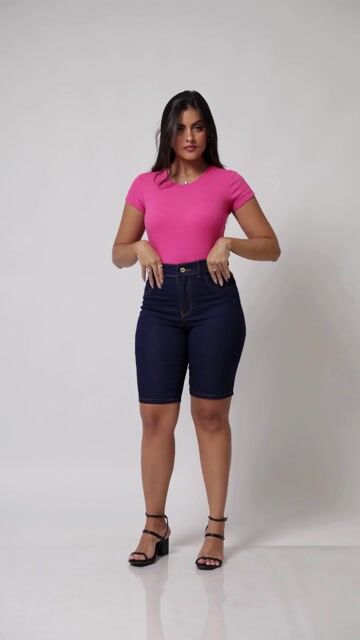 Video de Bermuda Feminina Ciclista Super Lycra Cintura Alta Azul